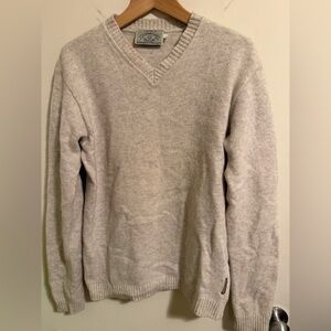 Armani Jeans V-Neck Sweater - cream gray Size Small